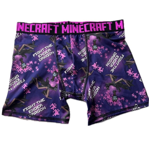 NEW! Minecraft 2 Pair Athletic Boxer Briefs Underwear Creeper & Ender‎ Dragon 10 - Picture 3 of 15